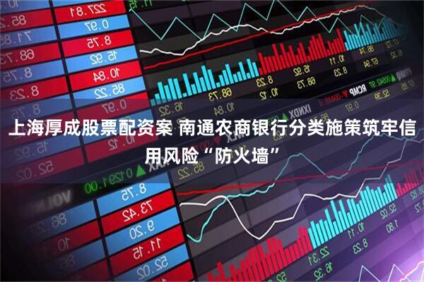 上海厚成股票配资案 南通农商银行分类施策筑牢信用风险“防火墙”